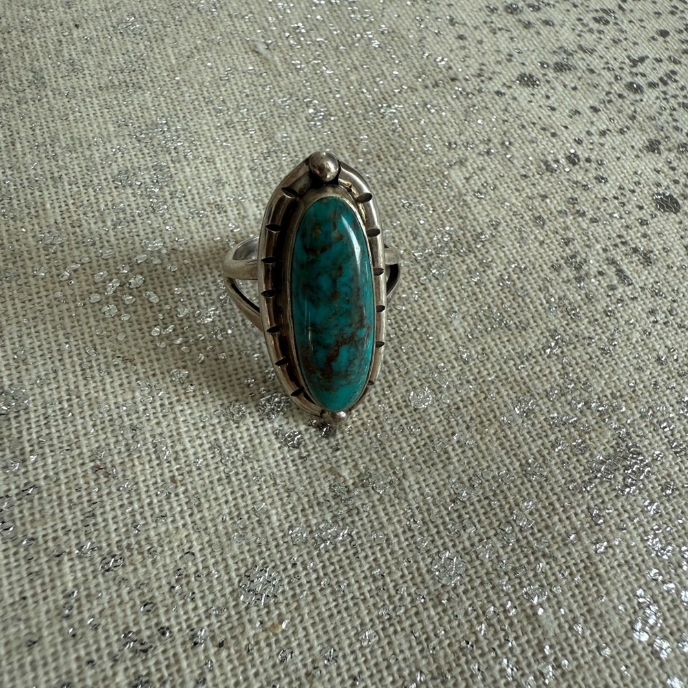 Authentic Turquoise Silver Ring - image 4